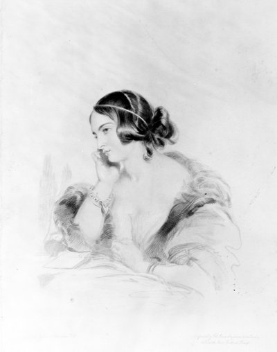 Caroline Norton, gegraveerd door Frederick Christian Lewis, 1838 door Edwin Landseer