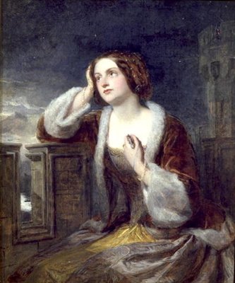 Catherine Seyton Kijkt van de Kantelen bij Loch Leven, c.1840 door Edwin Landseer