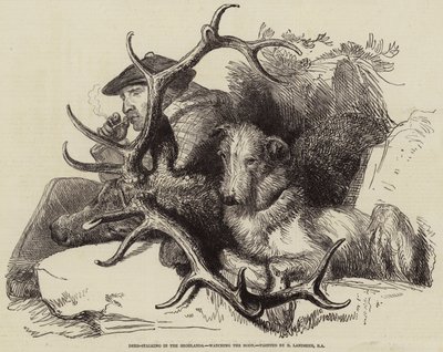 Hertenjacht in de Hooglanden, het Lichaam observeren door Edwin Landseer