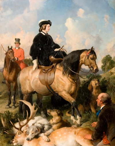 Koningin Victoria in Windsor Home Park, 1865 door Edwin Landseer