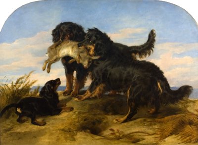 Retrievers met een haas, c.1870 door Edwin Landseer