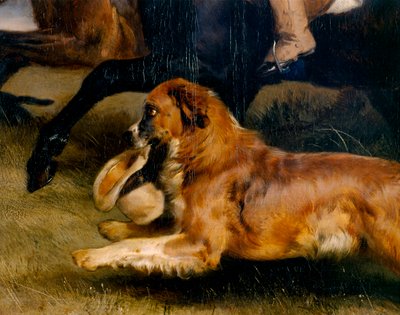 Rennende hond (detail) door Edwin Landseer
