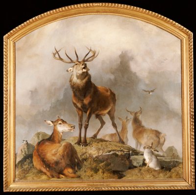 Scène in Braemar - Hoogland herten door Edwin Landseer
