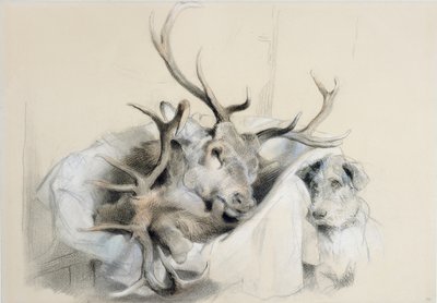Hertenhoofden en Hond, 1857 door Edwin Landseer
