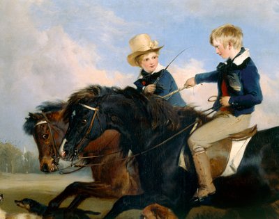 De Hon E. S. Russell en zijn broer (detail) door Edwin Landseer