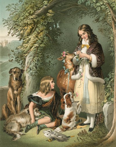 De Markies van Stafford en de Lady Evelyn Gower (De Sutherland Kinderen) door Edwin Landseer