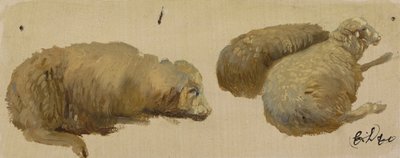 Drie schapen in rust door Edwin Landseer