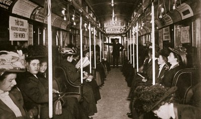Hudson River metrotrein, New York, VS, c1901 door Edwin Levick