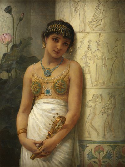 Een Egyptisch meisje met een sistrum, 1886 door Edwin Longsden Long