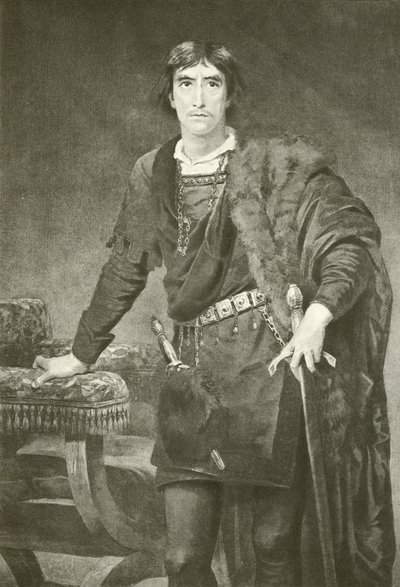 Mr Henry Irving als Hamlet (gravure) door Edwin Longsden Long