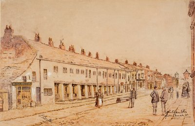 The Shambles, vanaf Church Street, ca. 1891-1917 (aquarel op papier) door Edwin Robert Beattie