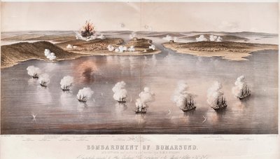 Bombardement van Bomarsund door Edwin Thomas Dolby
