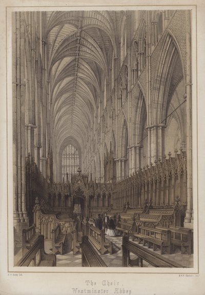 Het koor, Westminster Abbey, Londen door Edwin Thomas Dolby