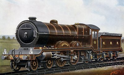 Over de Vierde Brug: De Aberdonian "Atlantic" type Locomotief voor de North British Railway door Edwin Thomas Rudd