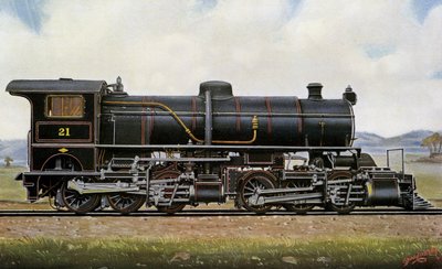 Stoomlocomotief Nr. 21. Onder de Mongolen: Mallet Compound Service in de Khingan Bergen, Peking - Kalgang Spoorweg door Edwin Thomas Rudd