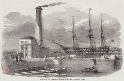 Ingangsdok en Pompgebouw, Keyham Stoomwerf door Edwin Weedon