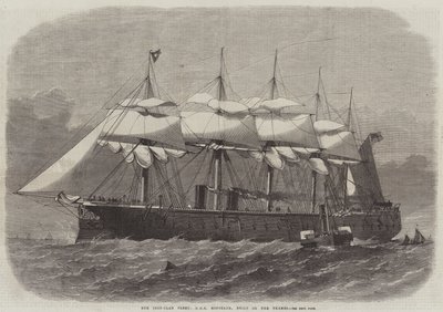 Onze gepantserde vloot, HMS Minotaur, gebouwd aan de Theems door Edwin Weedon