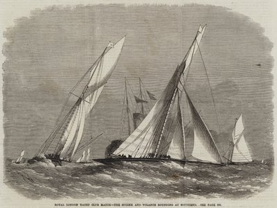 Royal London Yacht Club Match, de Sphinx en Volante ronden bij Southend door Edwin Weedon
