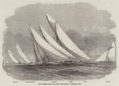 Royal Thames Yacht Club-wedstrijd, de jachten in Northfleet Hope door Edwin Weedon