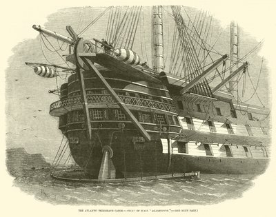 De Atlantische telegraafkabel, achtersteven van HMS Agamemnon door Edwin Weedon