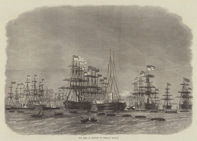 De Vloot van IJzerenclads in de Haven van Portland door Edwin Weedon