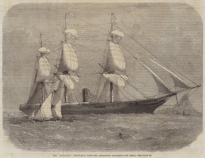De Himalaya troepenschip, met de Armstrong-batterijen voor China door Edwin Weedon