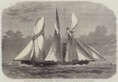 De Royal Thames Yacht Club Schooner-wedstrijd, de Xantha en Gloriana ronden bij de Nore door Edwin Weedon