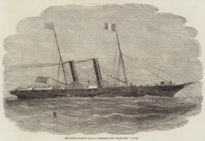 Het Nieuwe Stoomschip Havre van de South-Western Railway Company door Edwin Weedon