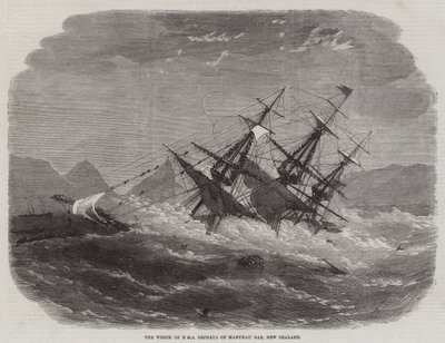 Het Wrak van HMS Orpheus op Manukau Bar, Nieuw-Zeeland door Edwin Weedon