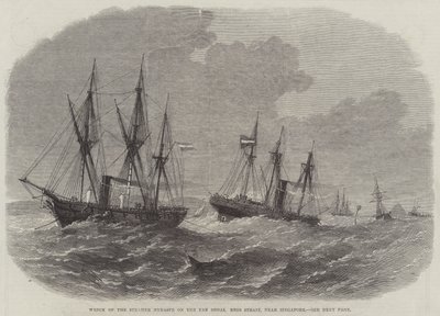 Schipbreuk van de stoomboot Hydaspe op de Pan Shoal Rhio Straat, nabij Singapore door Edwin Weedon