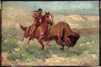 Een jonge Arapaho (olieverf op doek) door Edwin Willard Deming