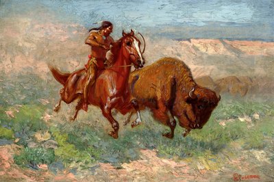 Een jonge Arapaho (olieverf op doek) door Edwin Willard Deming