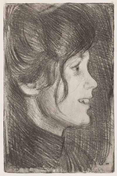 Portret van een jonge vrouw (Anni Swan) door Eero Järnefelt