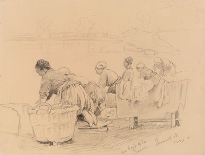 Wasvrouwen aan de Seine door Eero Järnefelt