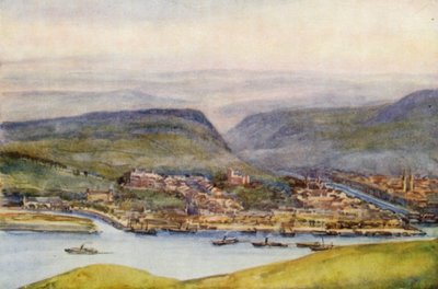De Rijn: Bingen, vanaf het Germania Denkmal door Effie Jardine