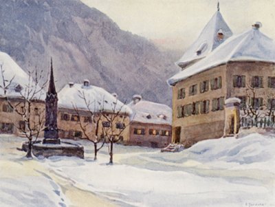 De Rijn: Chur, Coire, Het Kathedraalplein door Effie Jardine