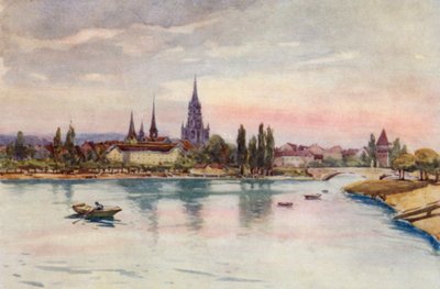 De Rijn: Konstanz, Constance, vanaf het meer door Effie Jardine