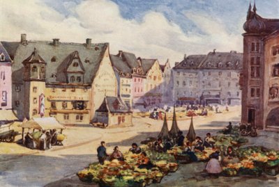 De Rijn: De Markt, Mainz, Mayence door Effie Jardine