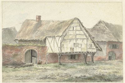 Boerderij met een muur door Egbert van Drielst