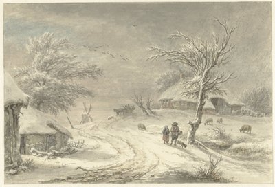 Wintergezicht te Exloo, Drenthe door Egbert van Drielst