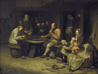 Herberg Ann met backgammonspelers door Egbert van Heemskerck (I)