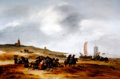 Vis uitgestald voor Verkoop op het Strand van Scheveningen door Egbert van der Poel