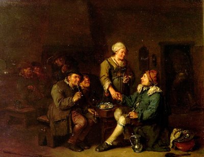 Interieur van een taverne met rokers door Egbert van the Elder Heemskerck