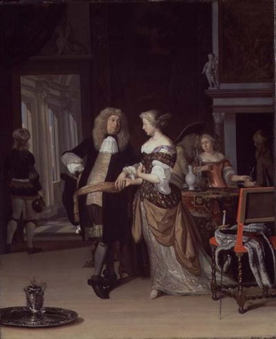 Figuren in een Interieur, 1678 door Eglon van der Neer