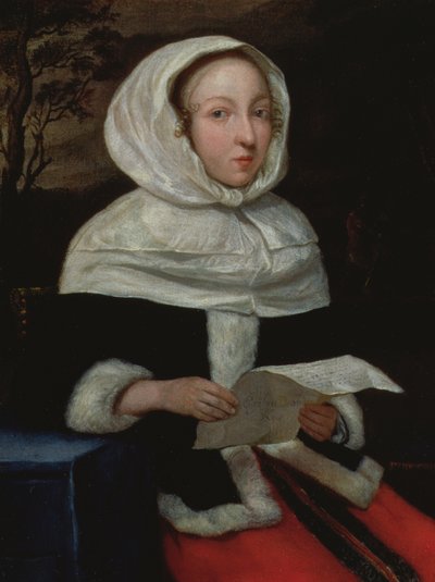 Portret van een zittende dame die een brief leest door Eglon van der Neer