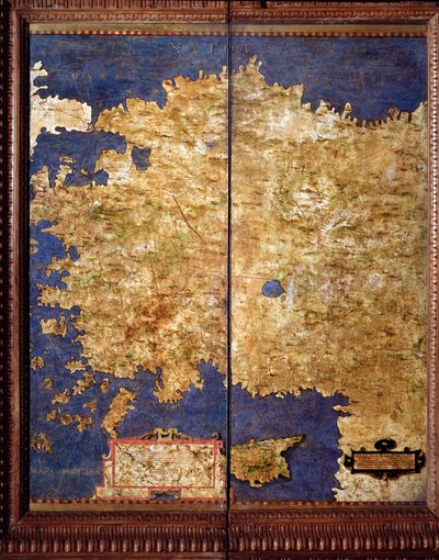 Kaart van Anatolië gemaakt door Egnazio Danti (1536-1586) wiskundige, kosmograaf en Italiaanse architect. Rond 1567. Florence, Palazzo Vecchio, Sala del Mappamondo door Egnazio Danti