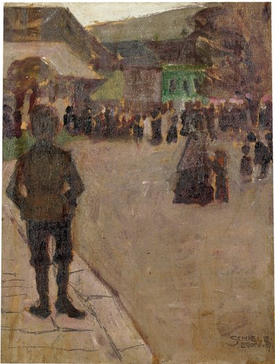 Voor de Leopoldidag in Klosterneuburg, 1907 door Egon Schiele
