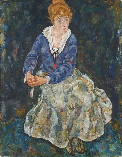 Portret van de vrouw van de kunstenaar, Edith Schiele door Egon Schiele