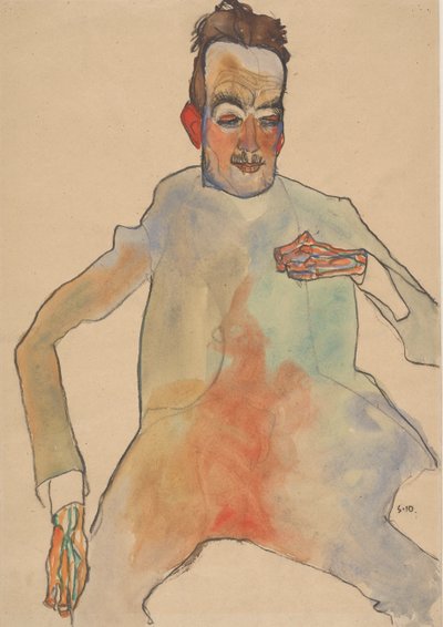 Cellist, 1910 door Egon Schiele