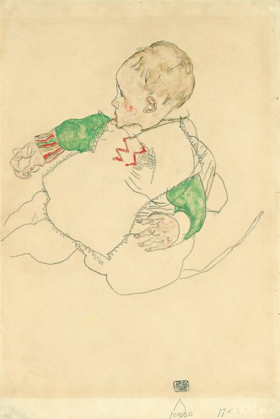 Kind met groene mouwen door Egon Schiele